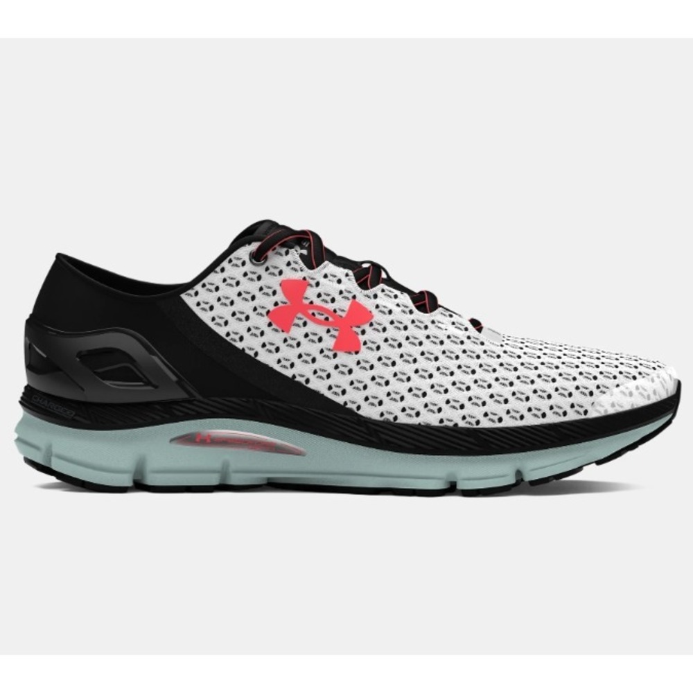 Under‎ Armour® (Men's 11 M) SpeedForm™ Gemini Running Shoes in White Enamel/Blue
